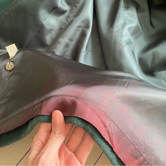 Eddie Bauer Green Wool Long Coat with Hood - Picture 6 of 6